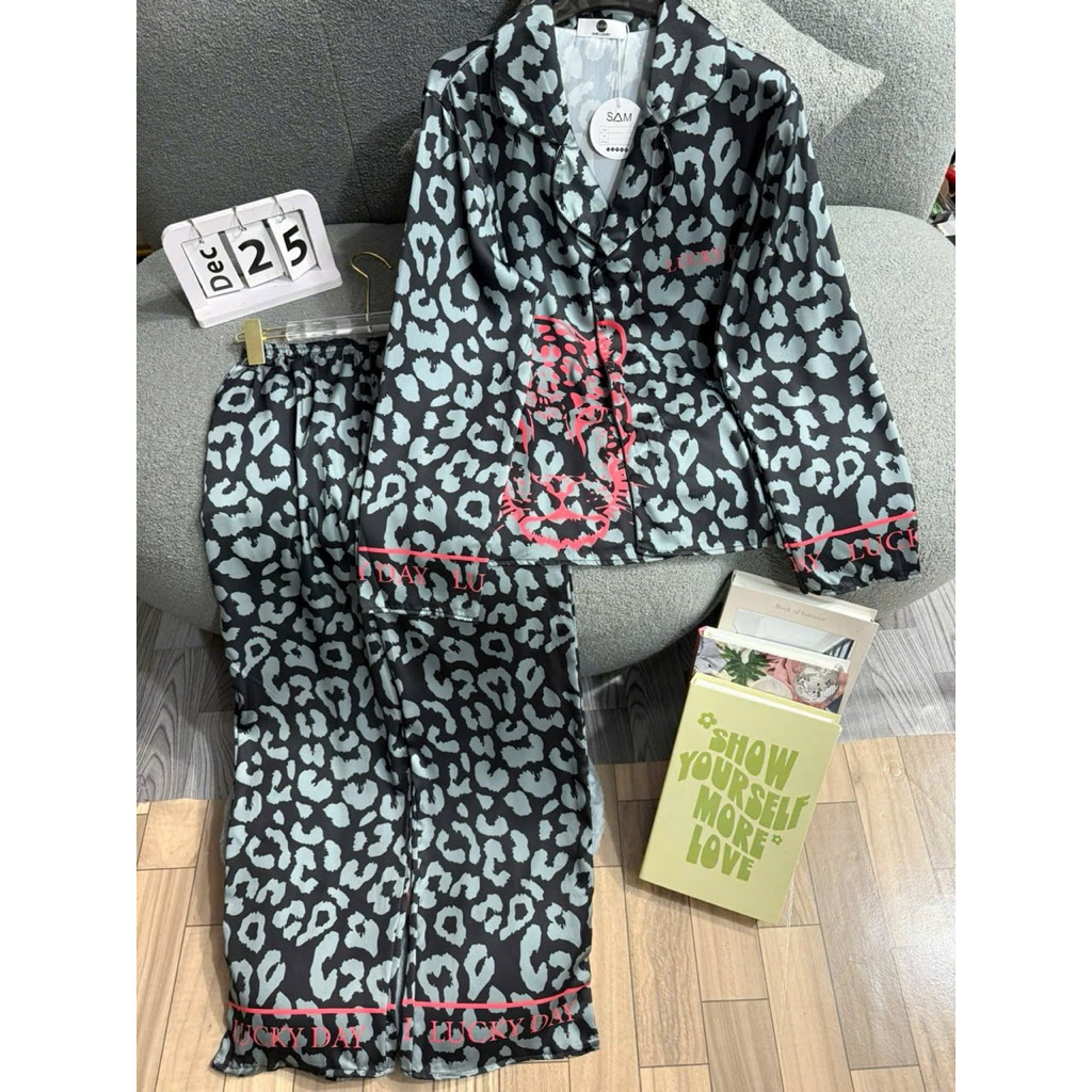 (40-60kg) Bộ lụa Mịn latin tơ tằm  tay dài cổ vét cho các chị em size 40-60k