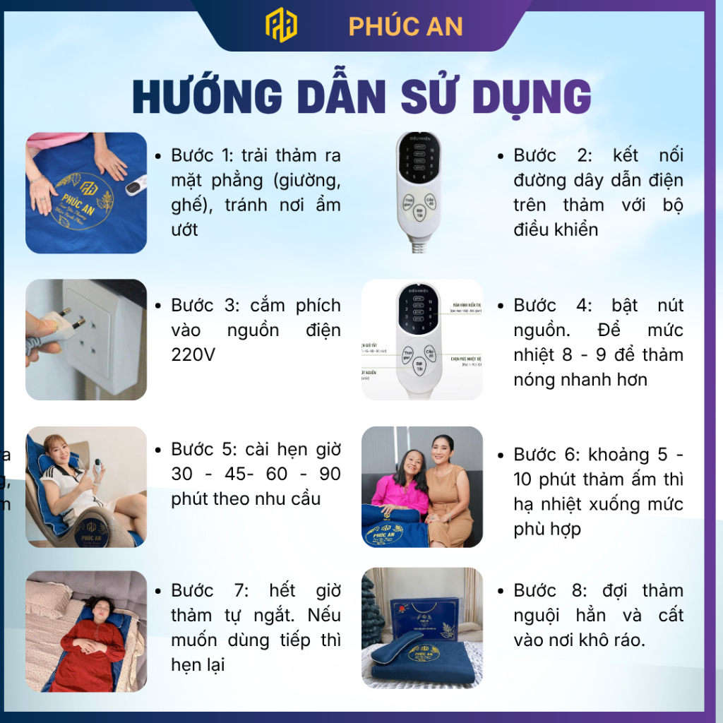 Thảm ngải cứu Phúc An Chính Hãng, An toàn - hiệu quả, Giúp giấc ngủ vẹn tròn, Giảm đau xương khớp