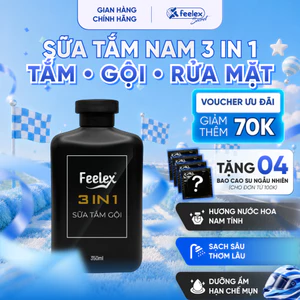 Sữa tắm nam Feelex hương nước hoa dầu gội sữa rửa mặt 3 in 1 thơm lâu đẳng cấp phái mạnh 350ml