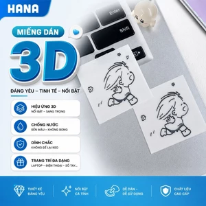 Miếng dán Sticker 3D, decor sạc dự phòng, máy tính, điện thoại