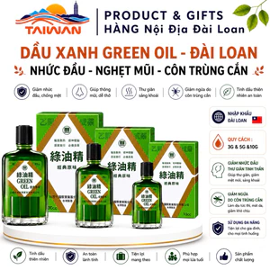 Dầu gió xanh chính hiệu nội địa Đài Loan Green Oil hỗ trợ giảm nhức đầu, đau bụng, côn trùng chích