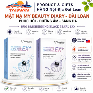 Hộp 6 miếng Mặt nạ My Beauty Diary Đài Loan EX+ Ngọc Trai Đen nhân đôi tác dụng trắng sáng, phục hồi, cấp ẩm