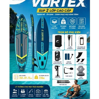 VORTEX - Thuyền SUP câu cá kèm ghế ngồi - 73A - TIDETREK - Thuyền SUP / Ván chèo đứng bơm hơi