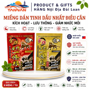 Cao dán Đài Loan giảm nhức mỏi Rễ Nhất Điều Căn Long Jin Pai 8 miếng/ túi