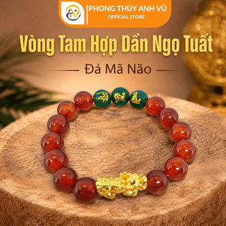 Vòng phong thủy tuổi dần - vòng tam hợp dần ngọ tuất - mã não đỏ tự nhiên - may mắn tài lộc bình an