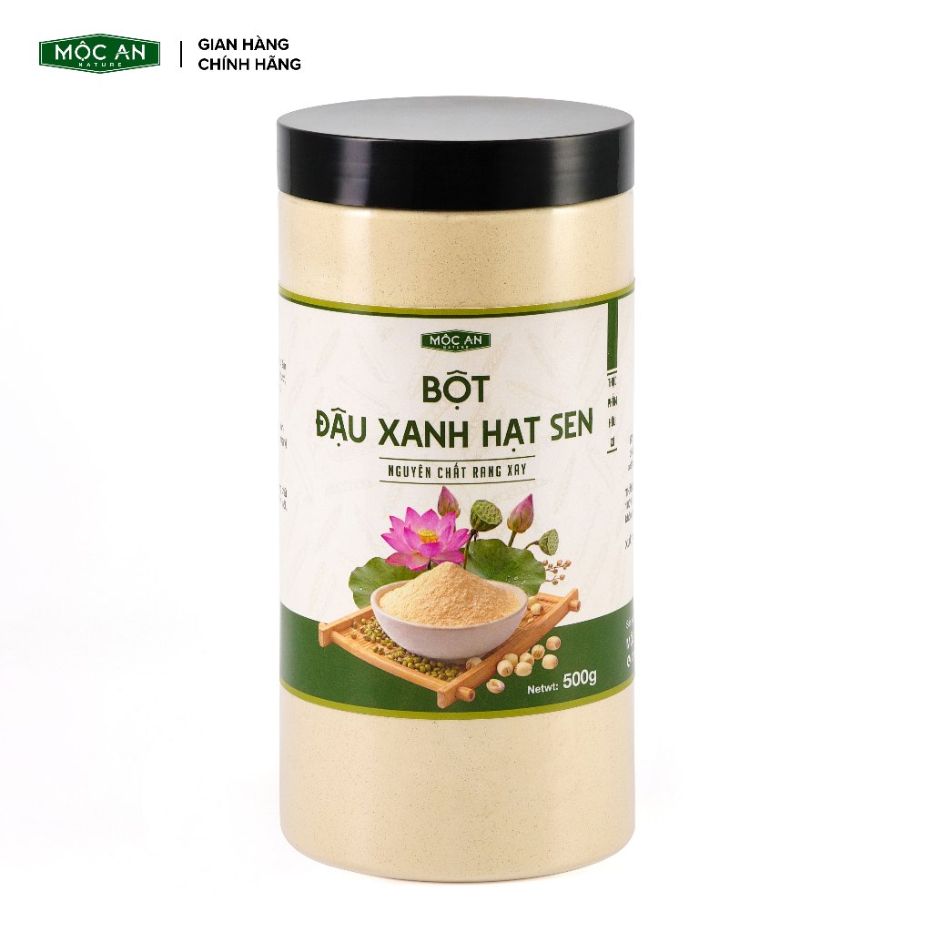 Bột Đậu Xanh Mix Hạt Sen Không Đường Mộc An Không Chất Bảo Quản Bột Mịn Giàu Dinh Dưỡng