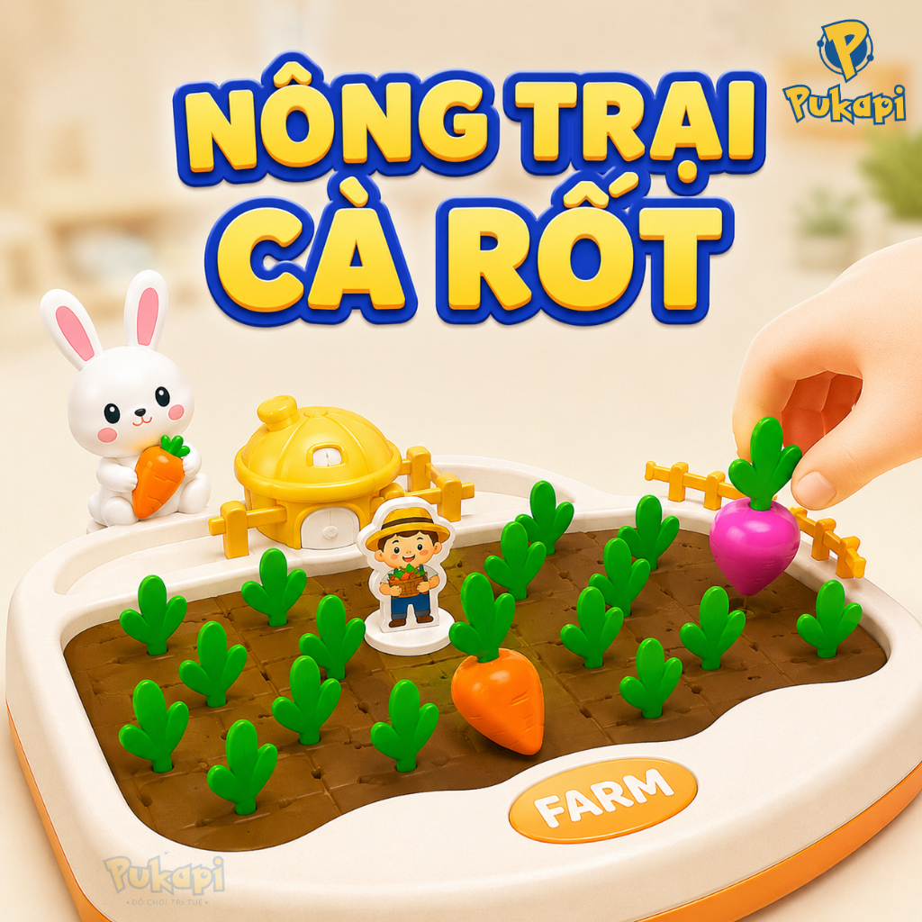 Đồ Chơi Nông Trại Nhổ Cà Rốt Đồ Chơi Montessori Thu Hoạch Trang Trại Nông Trại Phân Biệt Màu Sắc - Đồ Chơi Cho Bé PUKAPI