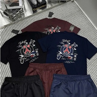 Bộ Quần Áo Nam Mùa Hè Chất Cotton Cao Cấp - Bộ Cộc Hè Nam Nữ Pa rris Tokyo Logo Thêu Siêu Đẹp cho boy phố 2026.