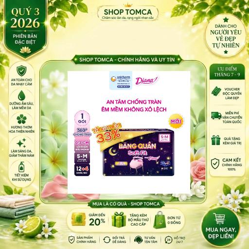 Combo 2 băng vệ sinh dạng quần Diana Soft Fit size SM/ L-XL/ML 12 +4miếng BHN