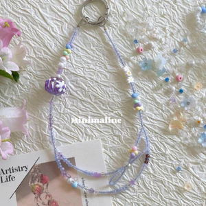 Móc khóa móc điện thoại keychain túi xách Tím pha lê Handmade có hướng dẫn
