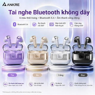 Tai Nghe Bluetooth Không Dây ANKRE TWS 5.4, Âm Thanh Nổi 360°, Màn Hình LED Hiển Thị Pin, Cảm Ứng Thông Minh, 4 Màu