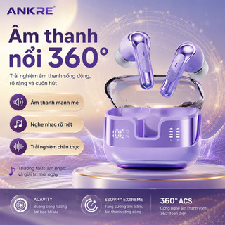 Tai Nghe Bluetooth Không Dây ANKRE TWS 5.4, Âm Thanh Nổi 360°, Màn Hình LED Hiển Thị Pin, Cảm Ứng Thông Minh, 4 Màu
