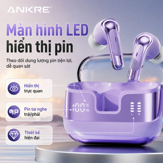Tai Nghe Bluetooth Không Dây ANKRE TWS 5.4, Âm Thanh Nổi 360°, Màn Hình LED Hiển Thị Pin, Cảm Ứng Thông Minh, 4 Màu