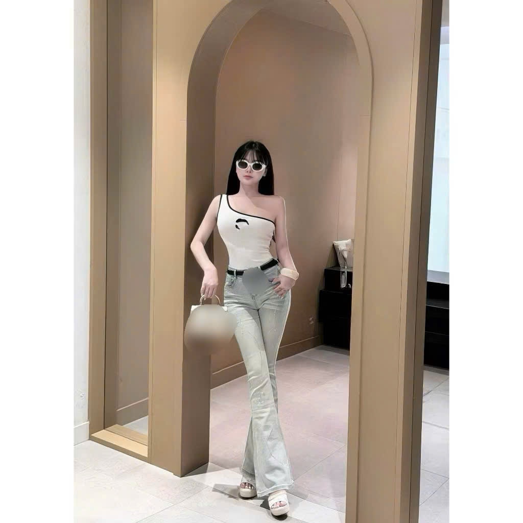 Áo len mtg lệch vai chữ nổi Mía QCCC QCL1 AK0001