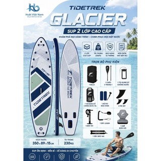 GLACIER - Thuyền SUP câu cá kèm ghế - 73F - TIDETREK - Thuyền SUP / Ván chèo đứng bơm hơi