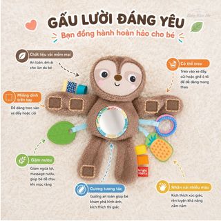 Bright Starts Slingin' Sloth Travel Buddy - Thú Bông Treo Xe Đẩy, Nôi Cũi Cho Bé Sơ Sinh