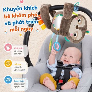 Bright Starts Slingin' Sloth Travel Buddy - Thú Bông Treo Xe Đẩy, Nôi Cũi Cho Bé Sơ Sinh