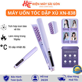 Máy Uốn Tóc Dập Xù XN-838 Bấm Phồng Chân Tóc Có Tích Hợp Ion Bảo Vệ Tóc Báo Nhiệt Độ Bằng Màn Hình