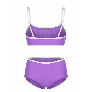 (Thanh lý) Bikini 2 mảnh màu tím áo 2 dây có đệm ngực + quần short kín đáo hàng xuất dư cao cấp