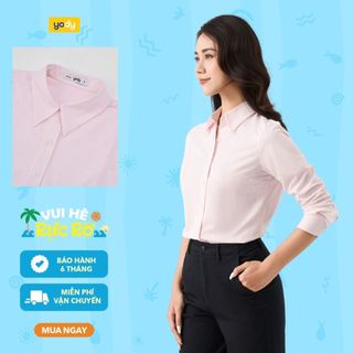 Áo sơ mi nữ dài tay YODY chuẩn công sở chất liệu ít nhàu WOSH26A010
