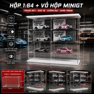 [OTO MINI GT] Hộp Mica Trưng Bày Xe Mô Hình MiniGT 8 Ngăn – Kệ Đựng Xe 1:64 Chống Bụi, Trong Suốt Cao Cấp Hotwheels