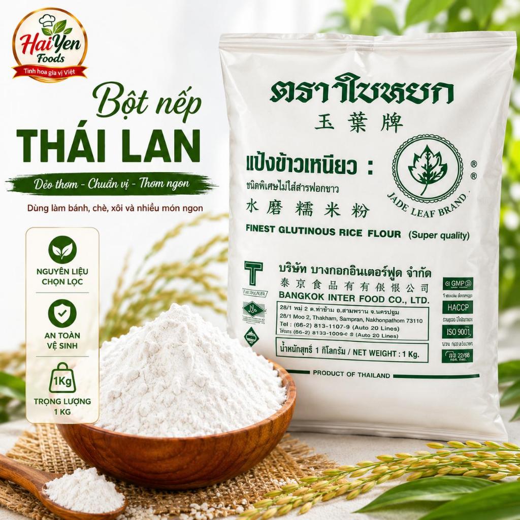( 2KG) Bột gạo nếp, bột gạo tẻ  JADELEAF loại 1kg, bột mịn, dẻo ngon