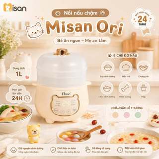 Nồi nấu cháo chậm MISAN 1.0L cho bé ăn dặm, nồi chưng yến hấp cách thủy ninh hầm đa năng bảo hành 24 tháng