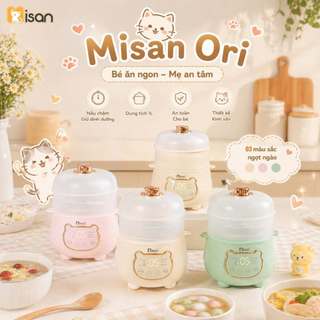 Nồi nấu cháo chậm MISAN 1.0L cho bé ăn dặm, nồi chưng yến hấp cách thủy ninh hầm đa năng bảo hành 24 tháng