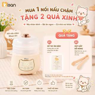Nồi nấu cháo chậm MISAN 1.0L cho bé ăn dặm, nồi chưng yến hấp cách thủy ninh hầm đa năng bảo hành 24 tháng