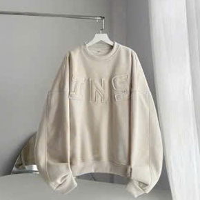 Áo sweater thêu chữ nổi INS form boxy,Áo hoodie nỉ cổ tròn form rộng phong cách Hàn Quốc 3 size SSL