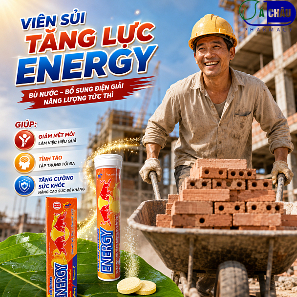 (Tuýp 20 viên Sủi Tăng Lực) Viên Sủi ENERGY, Sủi Khoẻ - C Sủi Tăng Cường Sức Khoẻ, Giúp Tỉnh Táo