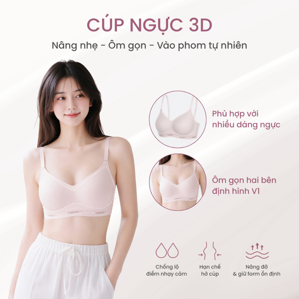 [NEW 2026_TĂNG 1 SIZE] Áo Lót Nữ Không Gọng TOKYOLIFE Không Viền Đệm 1.5cm Tích Hợp Hạt Massage Nâng Tự Nhiên 40006071 | BigBuy360 - bigbuy360.vn