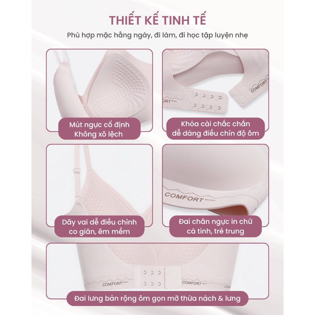 [NEW 2026_TĂNG 1 SIZE] Áo Lót Nữ Không Gọng TOKYOLIFE Không Viền Đệm 1.5cm Tích Hợp Hạt Massage Nâng Tự Nhiên 40006071 | BigBuy360 - bigbuy360.vn
