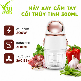 Máy Xay Thịt Cầm Tay Cối Thủy Tinh Công Suất 200W GD108 - Máy Xay Thực Phẩm Mini Thủy Tinh Cao Cấp