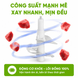 Máy Xay Thịt Cầm Tay Cối Thủy Tinh Công Suất 200W GD108 - Máy Xay Thực Phẩm Mini Thủy Tinh Cao Cấp