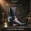 Giày nam Harness Boots Lemans HB01.2 Da bò - Đế Gót cao su vân gỗ cao 5.5cm - BH 12T
