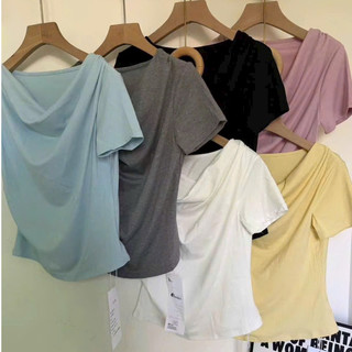 LT - Áo thun nữ cổ đổ, chất cotton zip mềm dúm vạt free size 1678