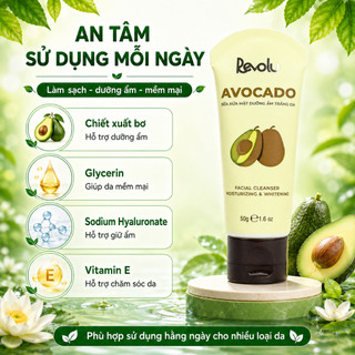 Sữa Rửa Mặt Revolu Avocado 50g - Chiết Xuất Bơ, Làm Sạch Da, Dưỡng Ẩm Cho Da Mềm Mịn