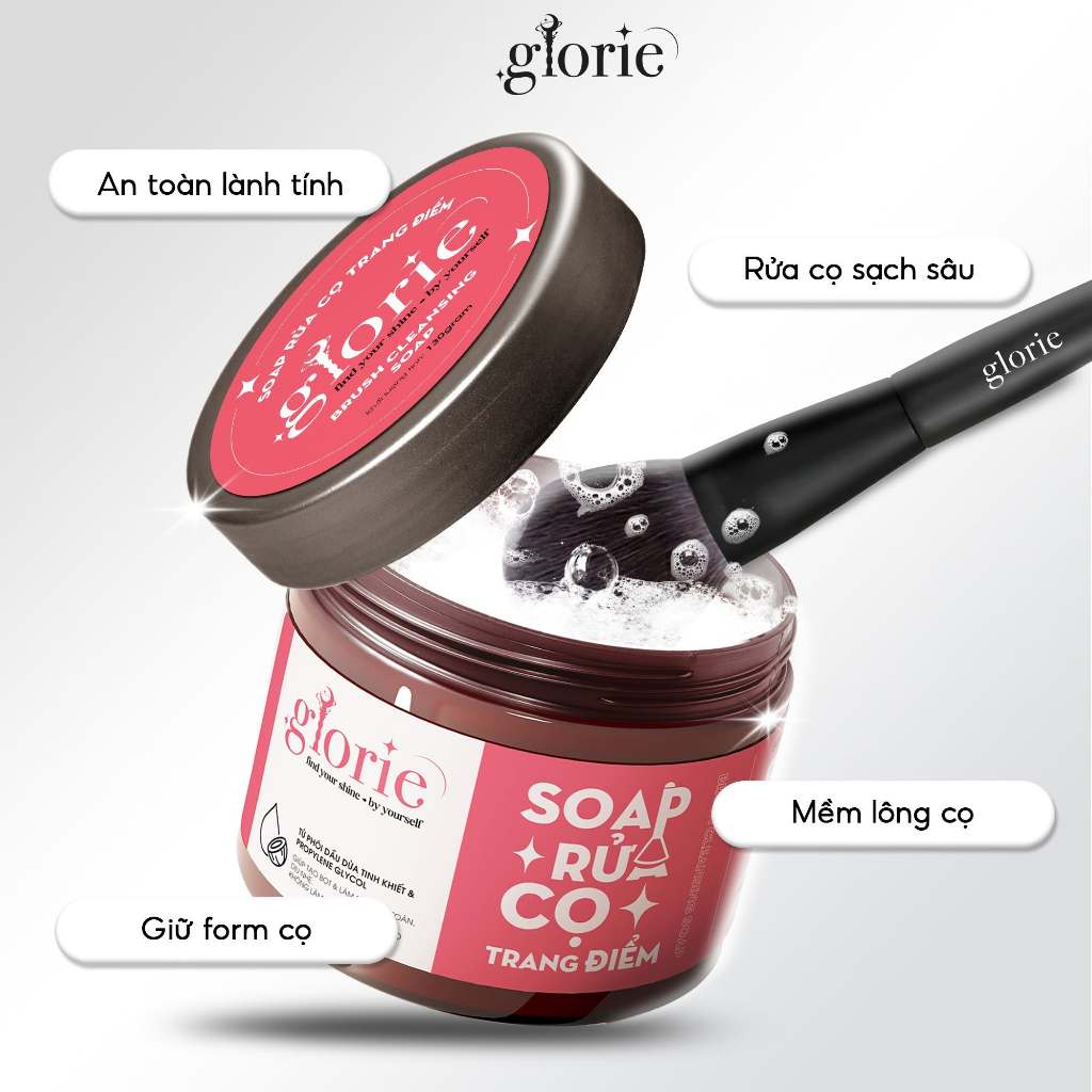 Soap Rửa Cọ Trang Điểm Glorie - Hũ 130gram