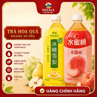 1 Thùng Nước Lê Trưng Đường Phèn, Nước Đào Mật Kangshifu Chai 1000ML Nước Hoa Quả hiệu Khang Sư Phụ
