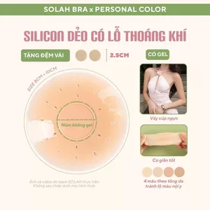 Miếng Dán Ngực Nữ Silicone SOLAH Núm Không Gel Có Lỗ Hạt Vừng Chống Mồ Hôi 6 Màu Biển Du Lịch NP12