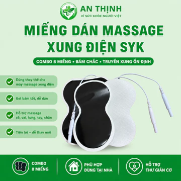 Miếng dán máy massage xung điện trị liệu SYK, combo 8 miếng dán máy xung điện dùng cho máy massage xung điện trị liệu