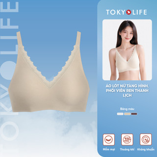 [NEW 2026] Áo Lót Nữ Không Gọng TOKYOLIFE Đệm 1.5cm Thoáng Khí Nâng Ngực Nhẹ Phối Ren 40006070