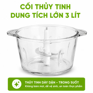 Máy Xay Thực Phẩm Misu Louis Cối Thủy Tinh 3 Lít Xay Thịt Cá Rau Củ Gia Vị Đa Năng GD109