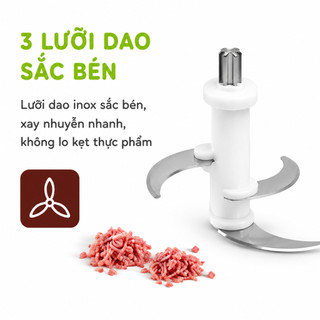 Máy Xay Thực Phẩm Misu Louis Cối Thủy Tinh 3 Lít Xay Thịt Cá Rau Củ Gia Vị Đa Năng GD109