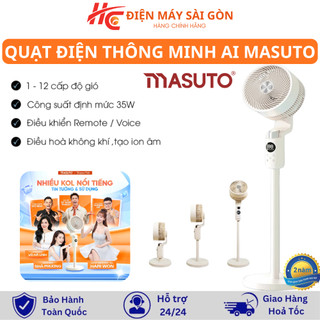 Quạt Điện Cây Masuto Thông Minh AI Điều Khiển Bằng Giọng Nói Quạt Mát Ion Âm Điều Hòa Bổ Sung Oxy