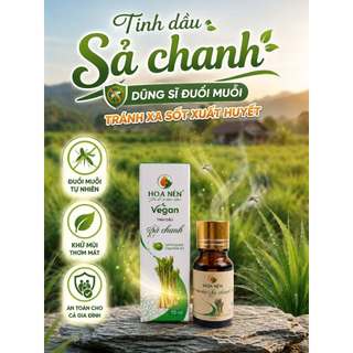 Tinh dầu Sả Chanh nguyên chất 10ml - Hoa Nén - Hương nồng ấm, kh.ử mùi, ẩm mốc, đuổi muỗi