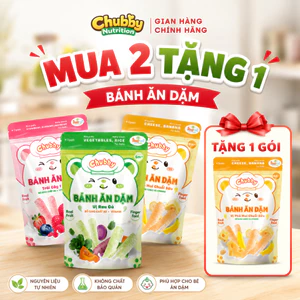 Túi bánh ăn dặm Chubby giàu vitamin, chất xơ cho bé từ 6 tháng tuổi