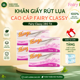 Giấy Rút Lụa  Fairy Classy Cao Cấp 2 Lớp Siêu Mềm Mại, Thấm Hút Tốt - Gói 280 Tờ