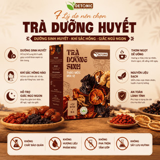 Trà dưỡng huyết thảo mộc DETONIC giúp bổ máu, giảm các triệu chứng suy nhược cơ thể, ngủ ngon giấc
